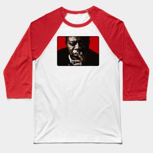 Pop Art of Louis Armstrong in red Baseball T-Shirt